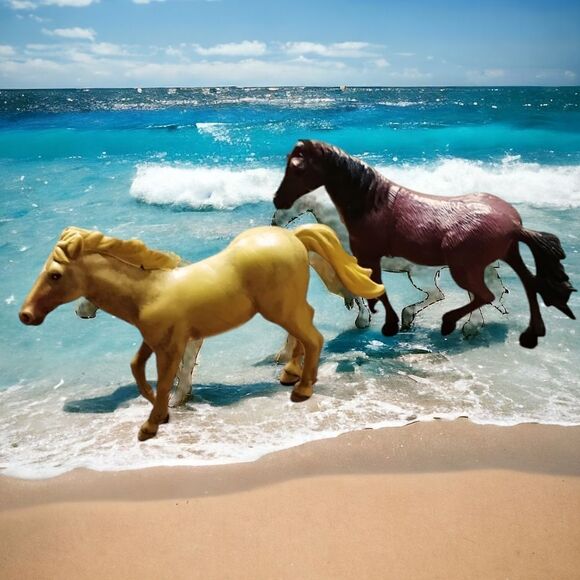 VINTAGE  playschool rubber HORSES - Picture 1 of 7